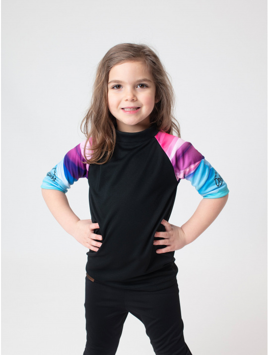 IceDress Drexiss dětské funkční CoolMax triko SHAPES - PINK krátký rukáv