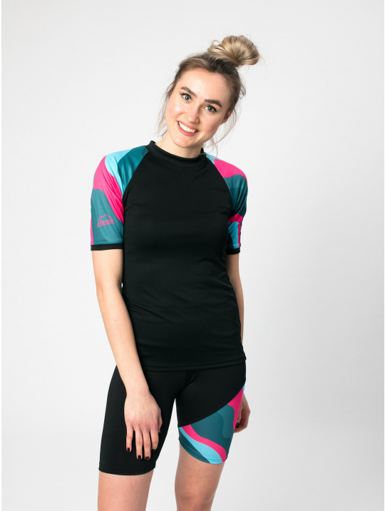 IceDress Drexiss dámské funkční CoolMax tričko WAVES - PINK krátký rukáv