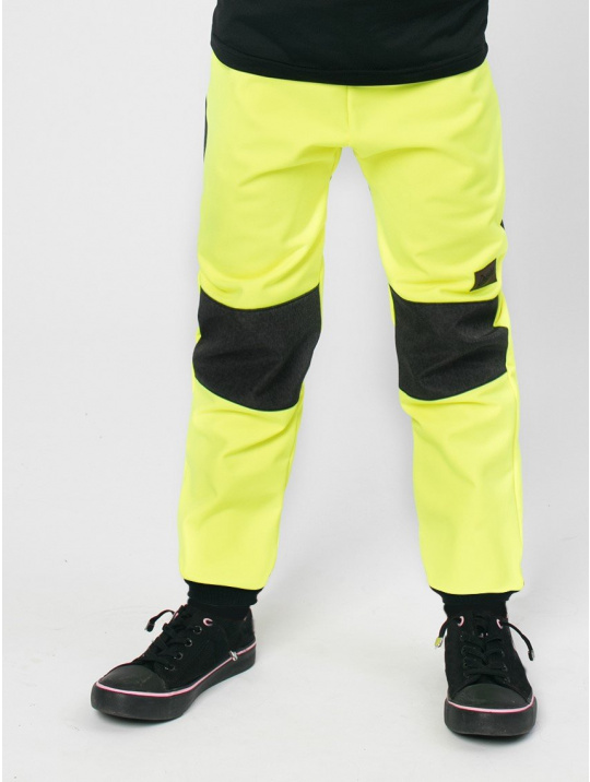 IceDress Drexiss softshellové kalhoty NEON YELLOW-GREY - ZATEPLENÉ