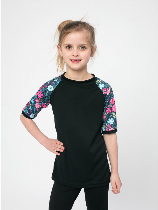 IceDress Drexiss dětské funkční CoolMax triko TINY FLOWERS krátký rukáv