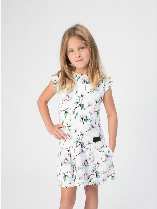 IceDress Drexiss dětské letní šaty GAB WHITE FLOWERS