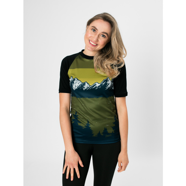  IceDress Drexiss FULL MOUNTAINS - OLIVE COOLMAX krátký rukáv