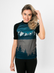  IceDress Drexiss dámské funkční CoolMax tričko MOUNTAINS - PETROL krátký rukáv
