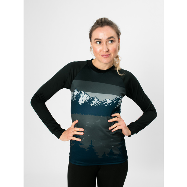 IceDress Drexiss dámské funkční CoolMax tričko MOUNTAINS - GREY dlouhý rukáv