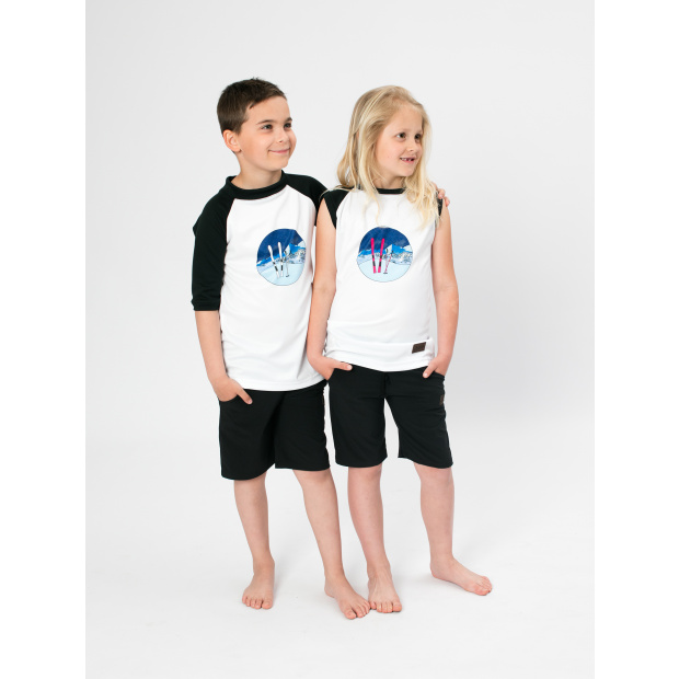  IceDress Drexiss dětské funkční CoolMax triko SKI - WHITE krátký rukáv
