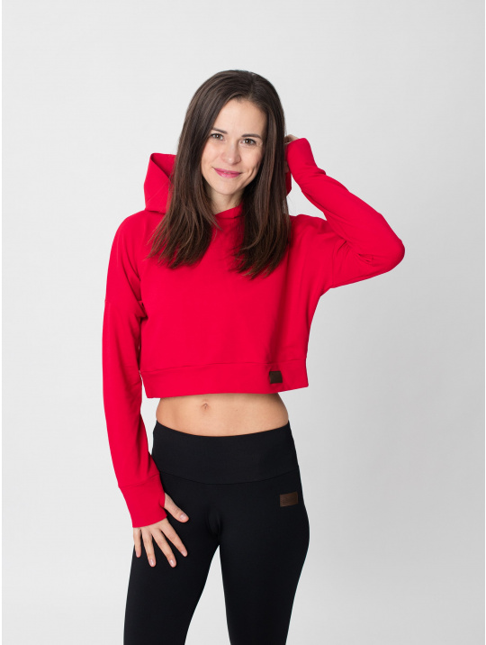 IceDress Drexiss dámská crop top mikina YAYA LONG - RED