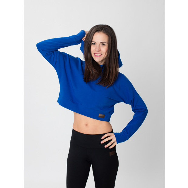  IceDress Drexiss dámská crop top mikina YAYA LONG - QUEEN BLUE