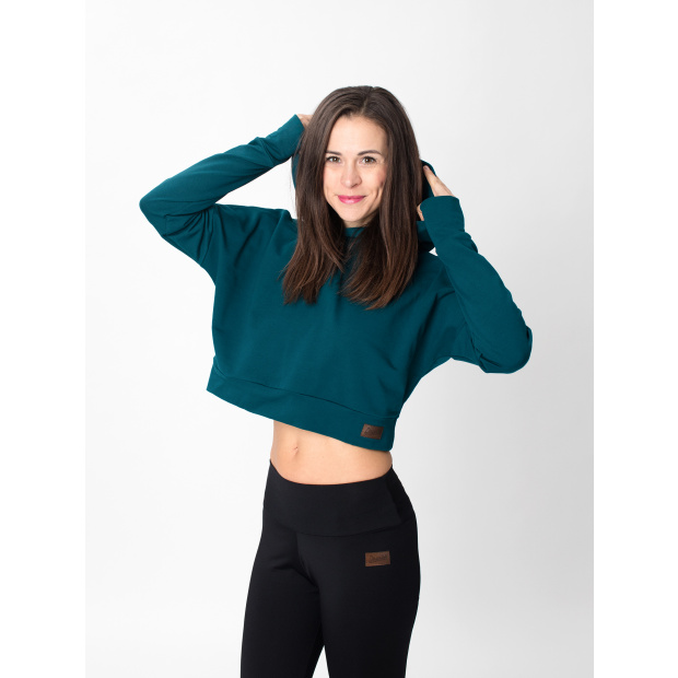  IceDress Drexiss dámská crop top mikina YAYA LONG - SMARAGD