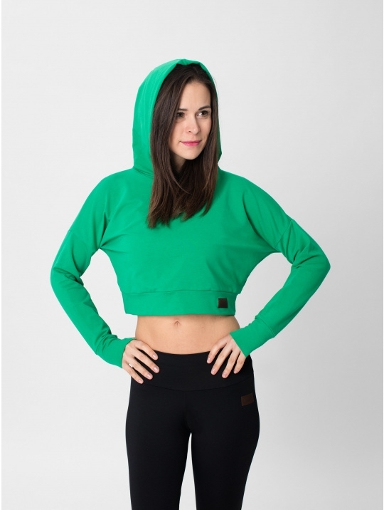 IceDress Drexiss dámská crop top mikina YAYA LONG - GREEN