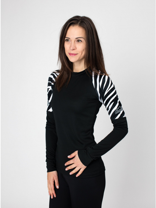 IceDress Drexiss dámské funkční CoolMax tričko ZEBRA dlouhý rukáv