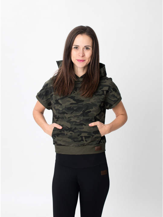 IceDress Drexiss dámská crop top mikina YAYA - ARMY