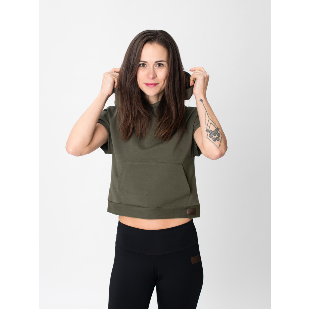  IceDress Drexiss dámská crop top mikina YAYA - DARK KHAKI