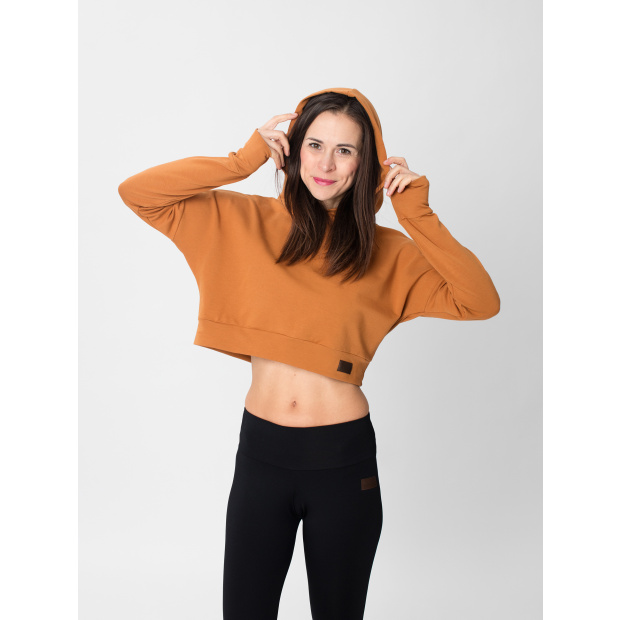  IceDress Drexiss dámská crop top mikina YAYA LONG - CAMEL