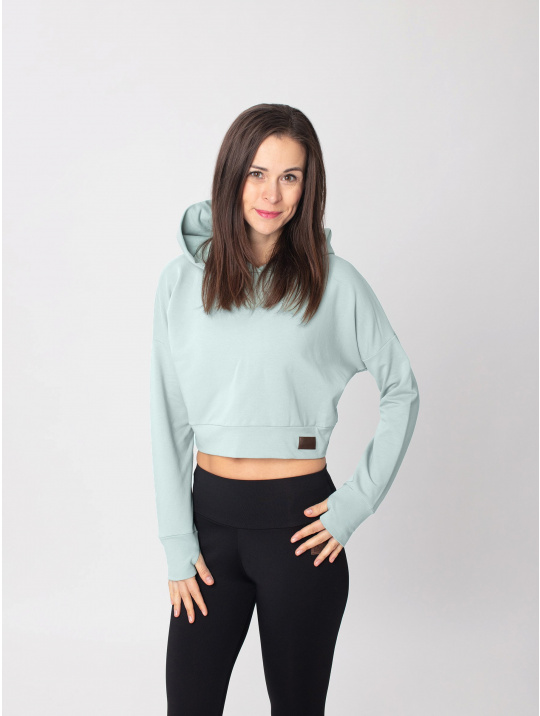 IceDress Drexiss dámská crop top mikina YAYA LONG - OLD MINT