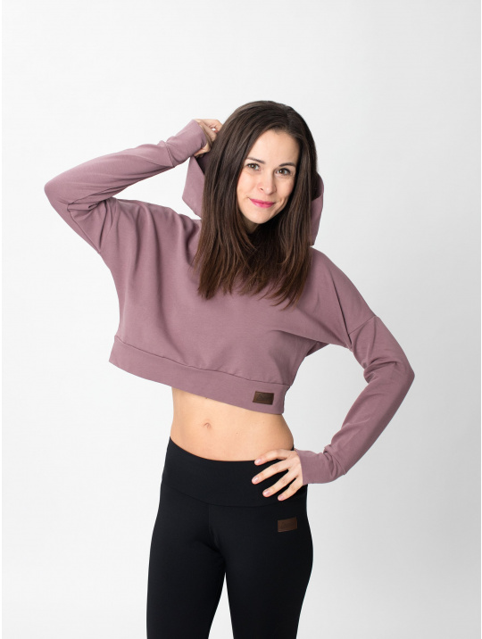 IceDress Drexiss dámská crop top mikina YAYA LONG - OLD VIOLET