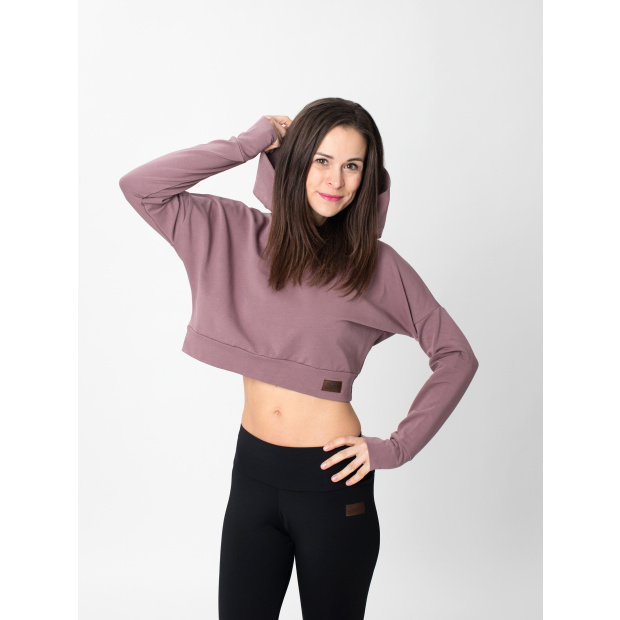  IceDress Drexiss dámská crop top mikina YAYA LONG - OLD VIOLET