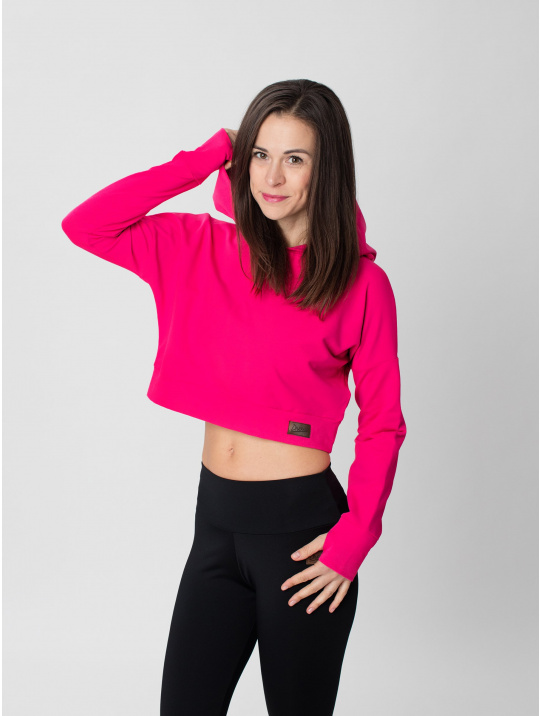 IceDress Drexiss dámská crop top mikina YAYA LONG - REALLY PINK