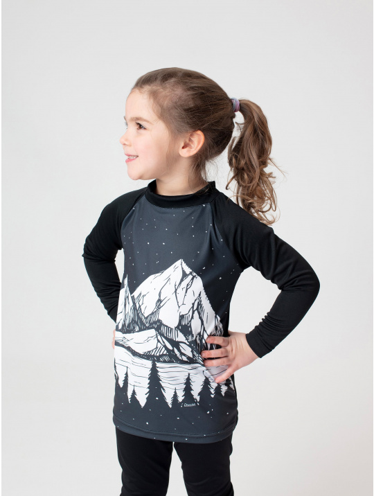 IceDress Drexiss dětské funkční CoolMax triko FOLLOW THE MOUNTAINS dlouhý rukáv