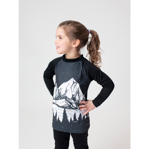  IceDress Drexiss dětské funkční CoolMax triko FOLLOW THE MOUNTAINS dlouhý rukáv