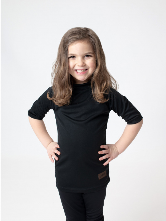 IceDress Drexiss dětské funkční CoolMax triko BLACK  krátký rukáv