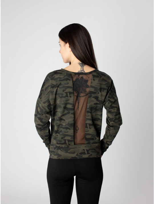 IceDress Drexiss dámská mikina YOGA MESH - ARMY