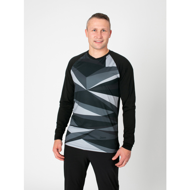  IceDress Drexiss pánské funkční triko CoolMax FULL SHAPES - BLACK dlouhý rukáv