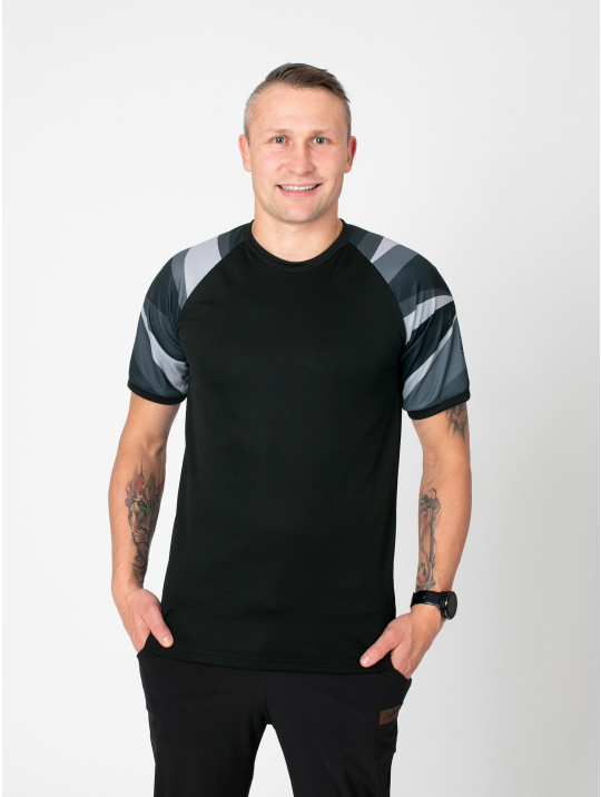 IceDress Drexiss pánské funkční triko CoolMax SHAPES - BLACK krátký rukáv