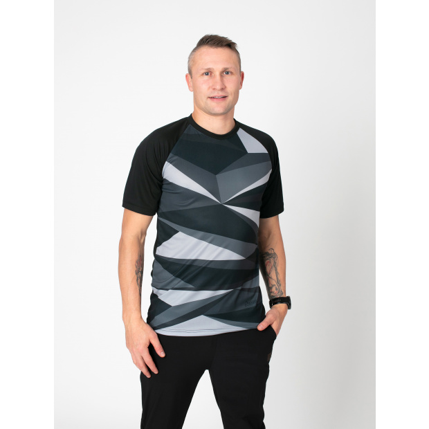  IceDress Drexiss pánské funkční triko CoolMax FULL SHAPES - BLACK krátký rukáv