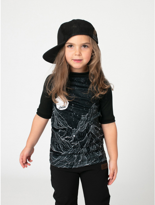 IceDress Drexiss dětské funkční CoolMax triko DIAMOND BEACH BLACK krátký rukáv