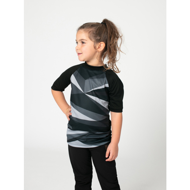  IceDress Drexiss dětské funkční CoolMax triko SHAPES BLACK krátký rukáv