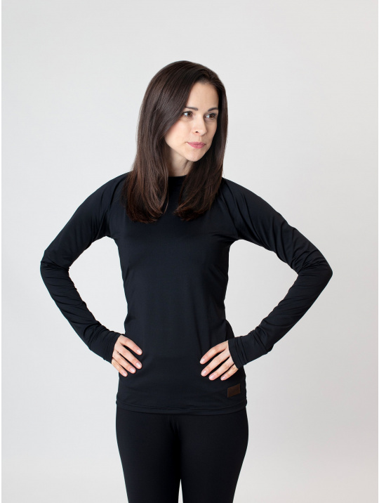 IceDress Drexiss dámské funkční CoolMax tričko BLACK dlouhý rukáv