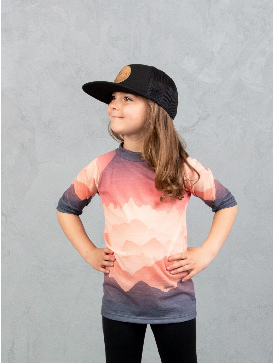 IceDress Drexiss ALL SUNSET PINK MERINO ACTIVE krátký rukáv