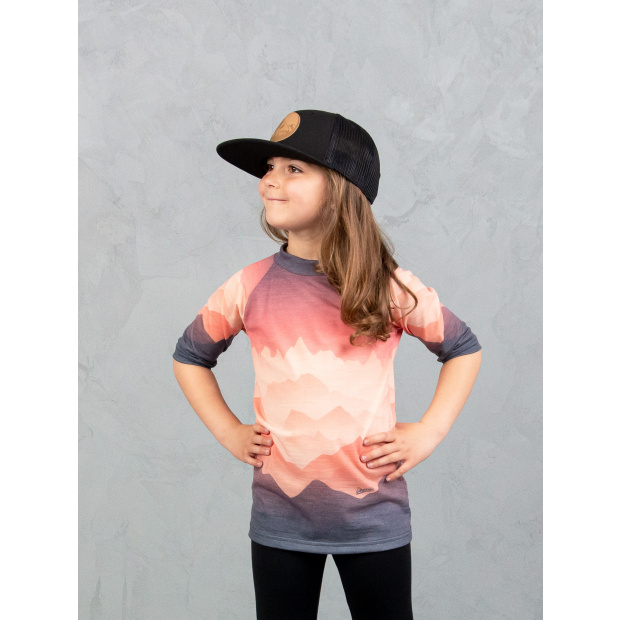  IceDress Drexiss ALL SUNSET PINK MERINO ACTIVE krátký rukáv