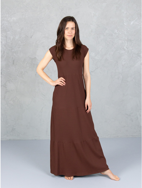 IceDress Drexiss šaty SOFIE SILK MAXI COFFEE