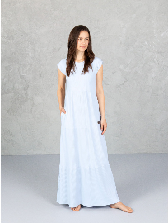 IceDress Drexiss šaty SOFIE SILK MAXI LIGHT BLUE