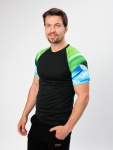  IceDress Drexiss pánské funkční triko CoolMax SHAPES - GREEN BLUE krátký rukáv